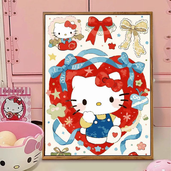 Hello Kitty-Themen Illustration Leinwand Kunst Karnz
