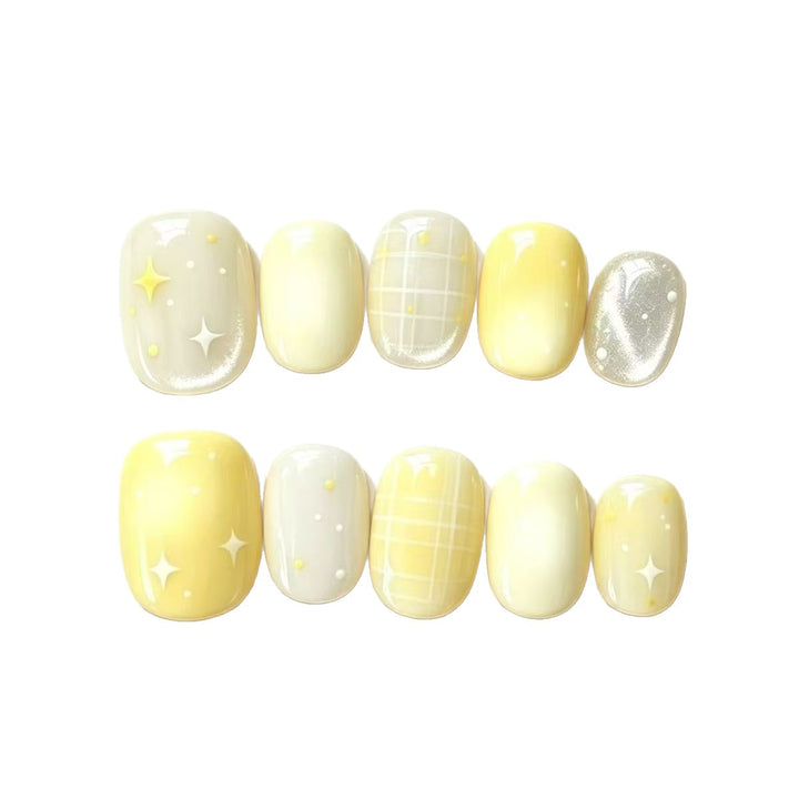 Elegantes Press-On-Nagelkunst-Set mit Stern-Design Karnz