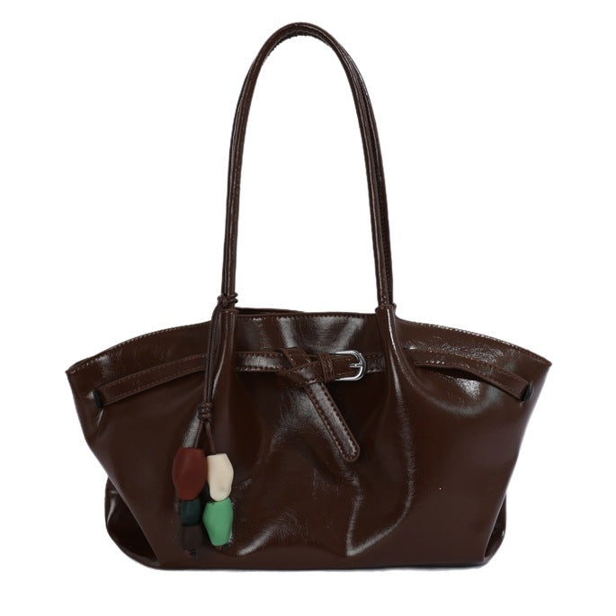 Schlanker minimalistischer Leder Tote Bag