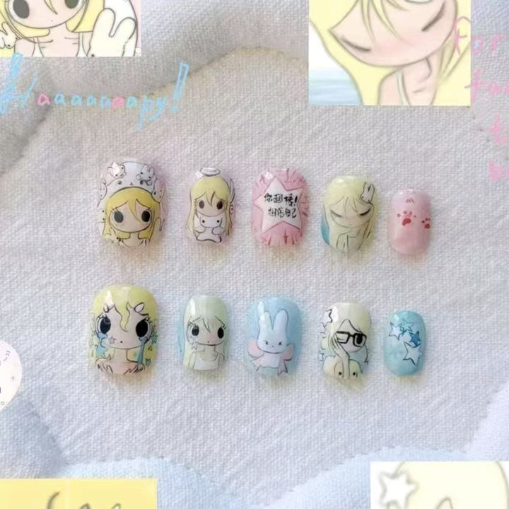 Verspielt Charakter-Themen Druck-Nagelkunst Set Karnz