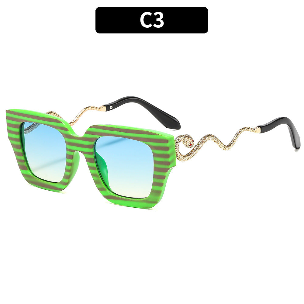 Gestreifte geometrische Mode-Sonnenbrille
