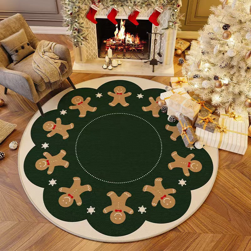 Weihnachtsmotiv runder Teppich für Zuhause