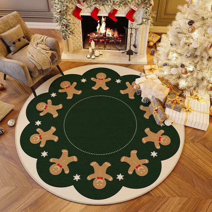 Weihnachtsmotiv runder Teppich für Zuhause