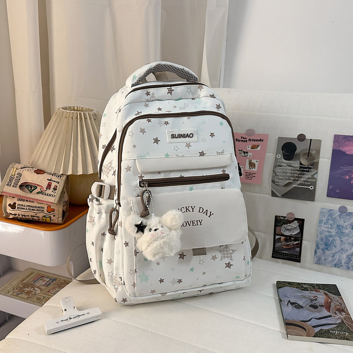 Mehrfach-Taschen Rucksack mit Plüsch Charm Karnz