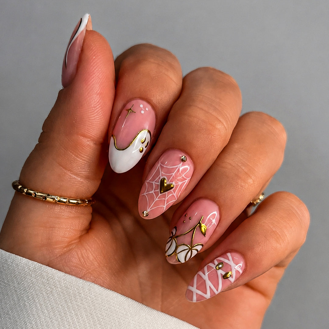 Künstlerisches Halloween-Themen Press-On Nagelset Karnz