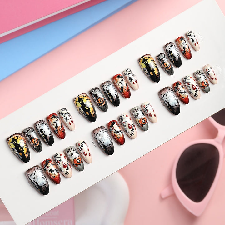 Kreatives Kunstnagelset mit Halloween-Motiven Karnz