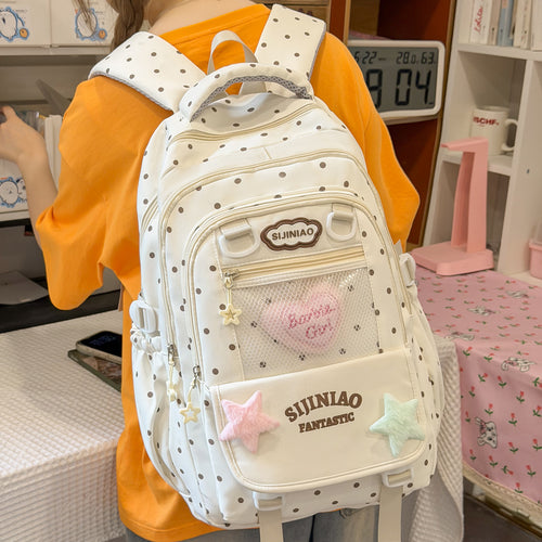 Stylische Pünktchen Schultasche Karnz