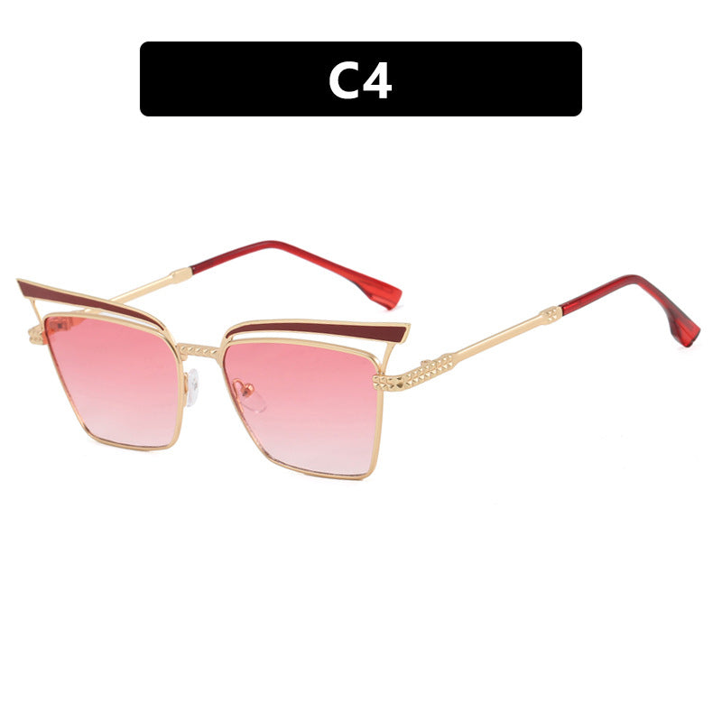 Damen quadratische Designer-Brille mit filigranem Metallrahmen Karnz