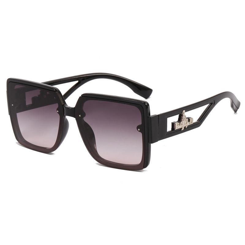 Damen quadratische Designer-Sonnenbrille mit eleganten Verzierungen Karnz