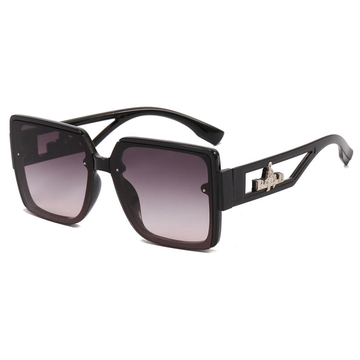 Damen quadratische Designer-Sonnenbrille mit eleganten Verzierungen Karnz