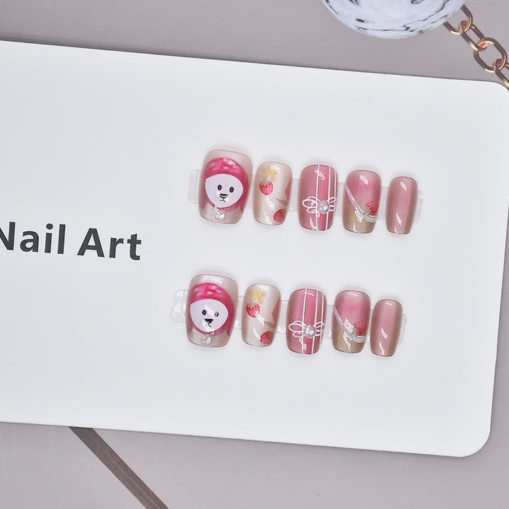 Künstlerische cartoonartige Press-On Nagelkunst Karnz