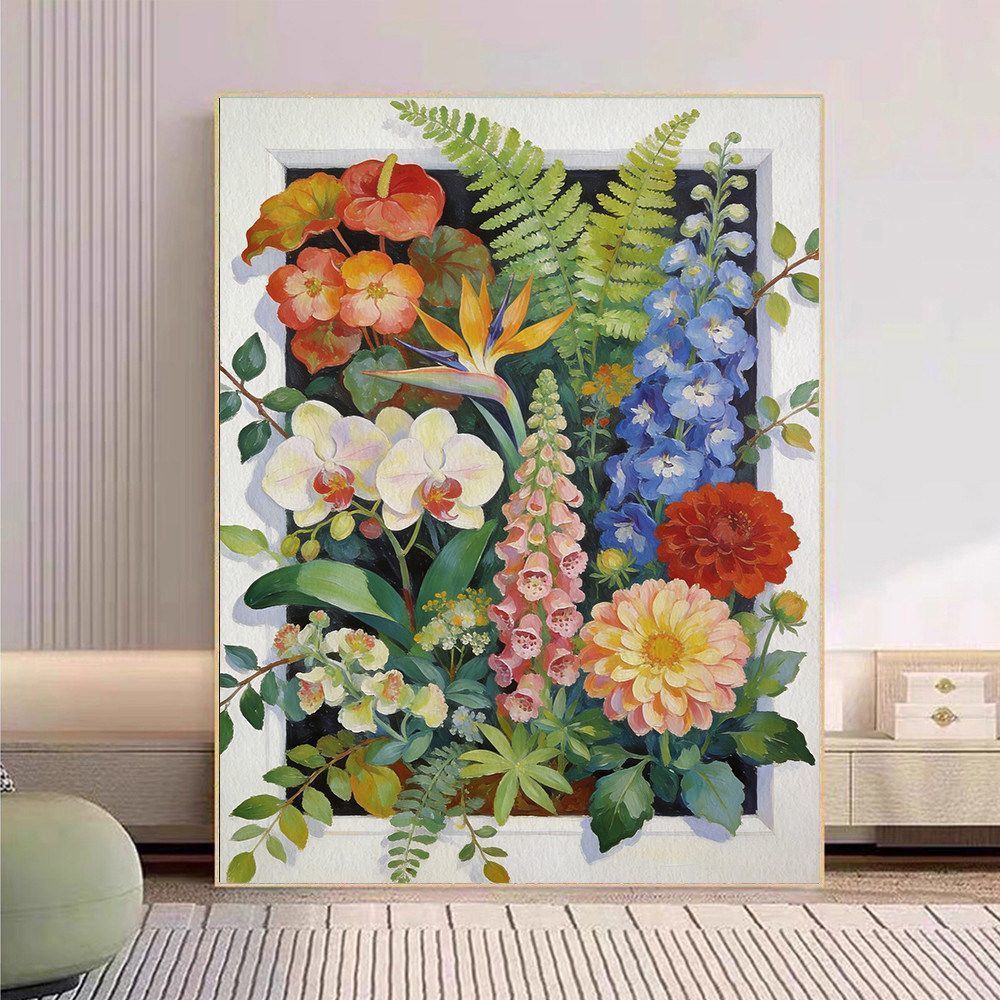 Floral Botanische Leinwand Kunstdruck Karnz