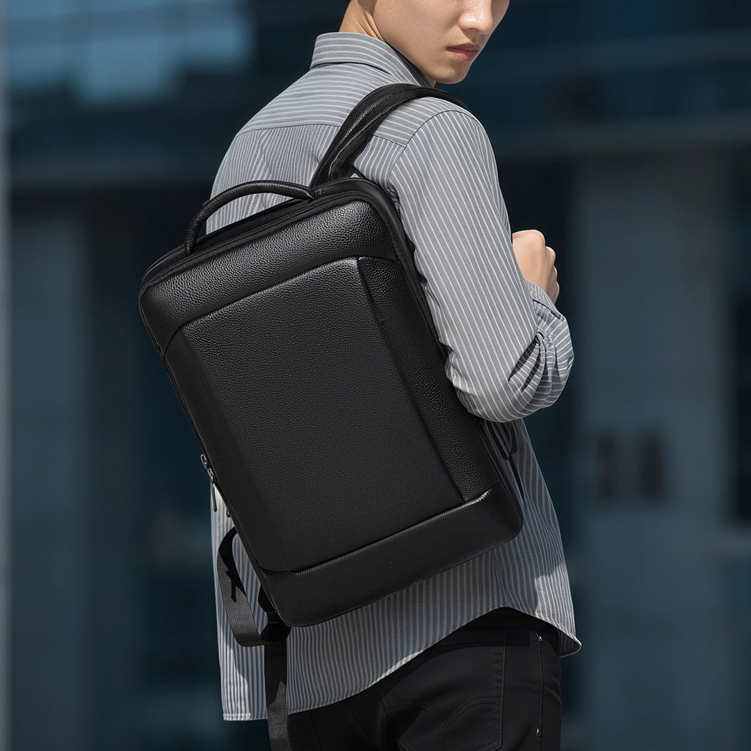 Eleganter Leder Laptop Rucksack