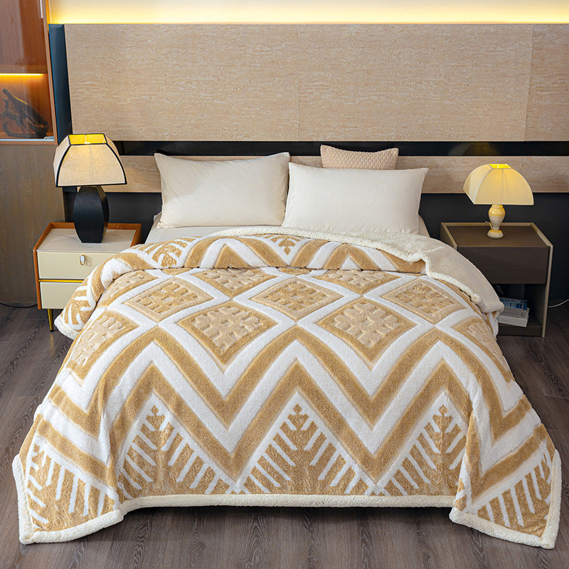 Geometrisches Muster Fleece Decke