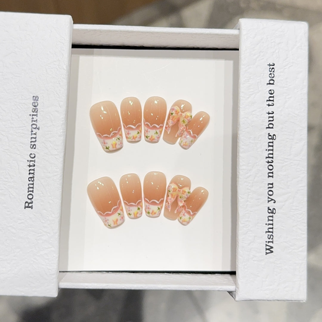 Künstliche Nagelspitzen mit Romantischen Blumendesigns Karnz