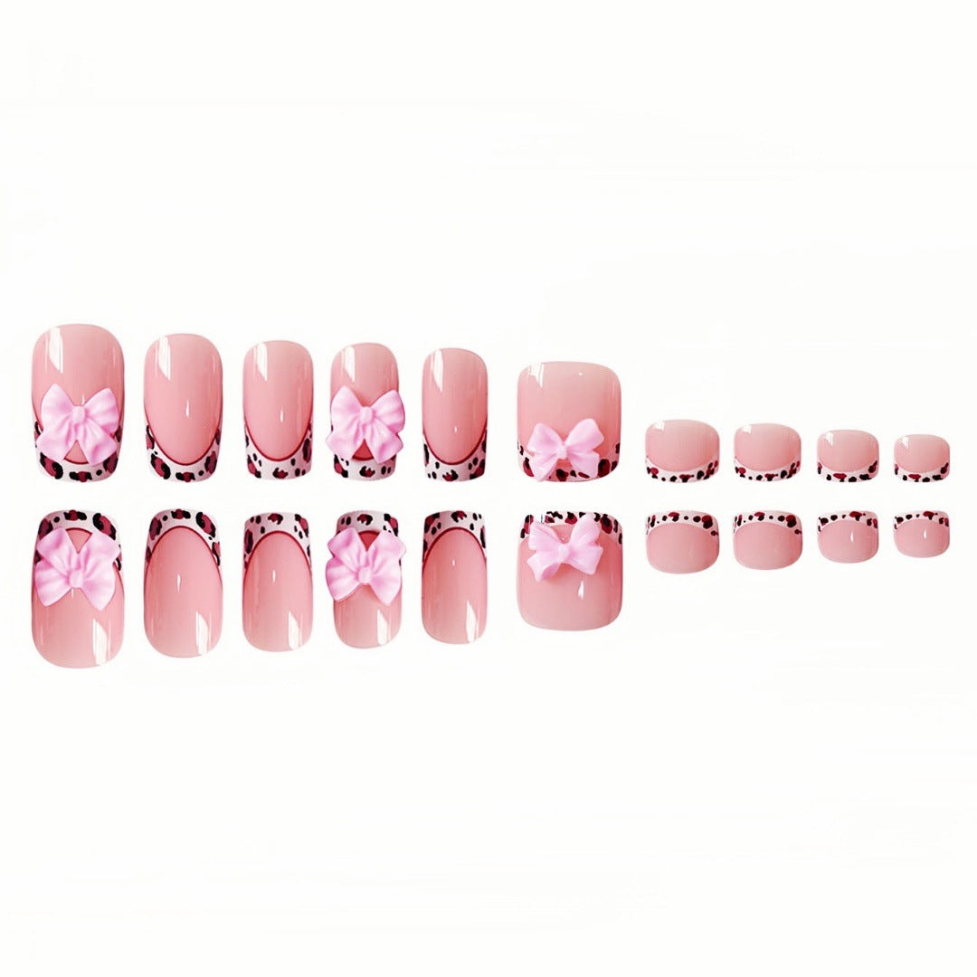 Dekoratives 3D Schleifen Press-On Nagelset Karnz