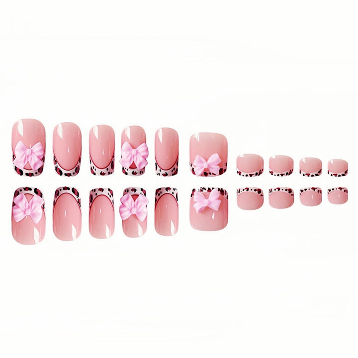 Dekoratives 3D Schleifen Press-On Nagelset Karnz