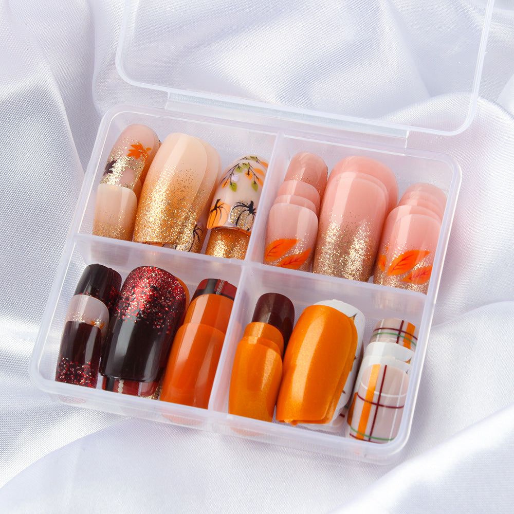 Herbst-inspiriertes Glitzer-Nagelkunst-Set Karnz