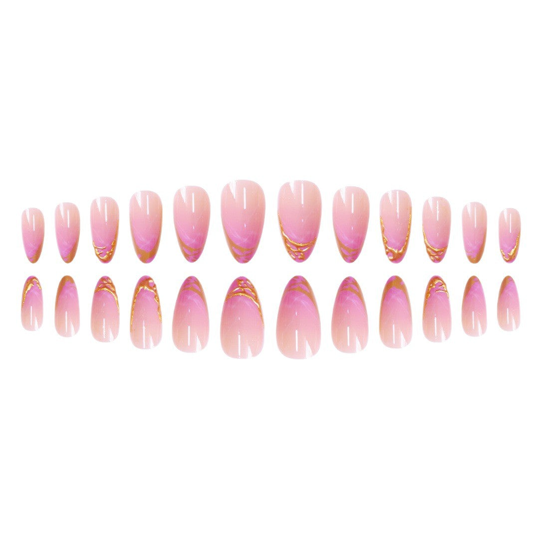 Künstlerisches Ombre Stiletto Press-On Nagelset Karnz