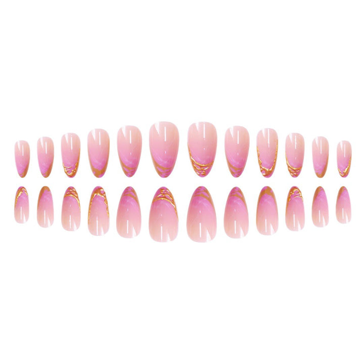 Künstlerisches Ombre Stiletto Press-On Nagelset Karnz