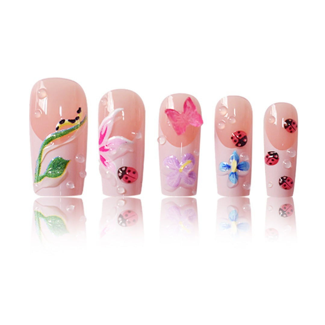 Floral Raised 3D Press-On Nail Set Karnz