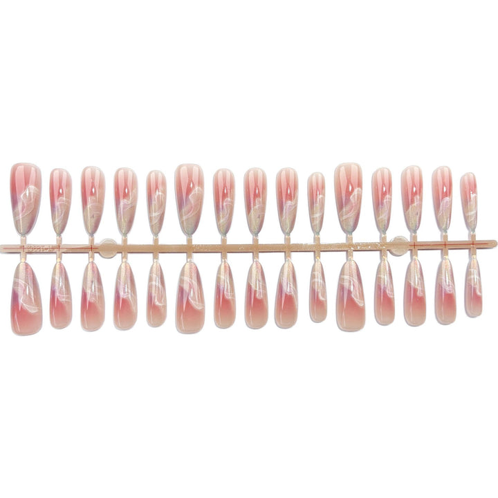 Press-On-Nail-Art-Set mit gradientem Marmor-Design