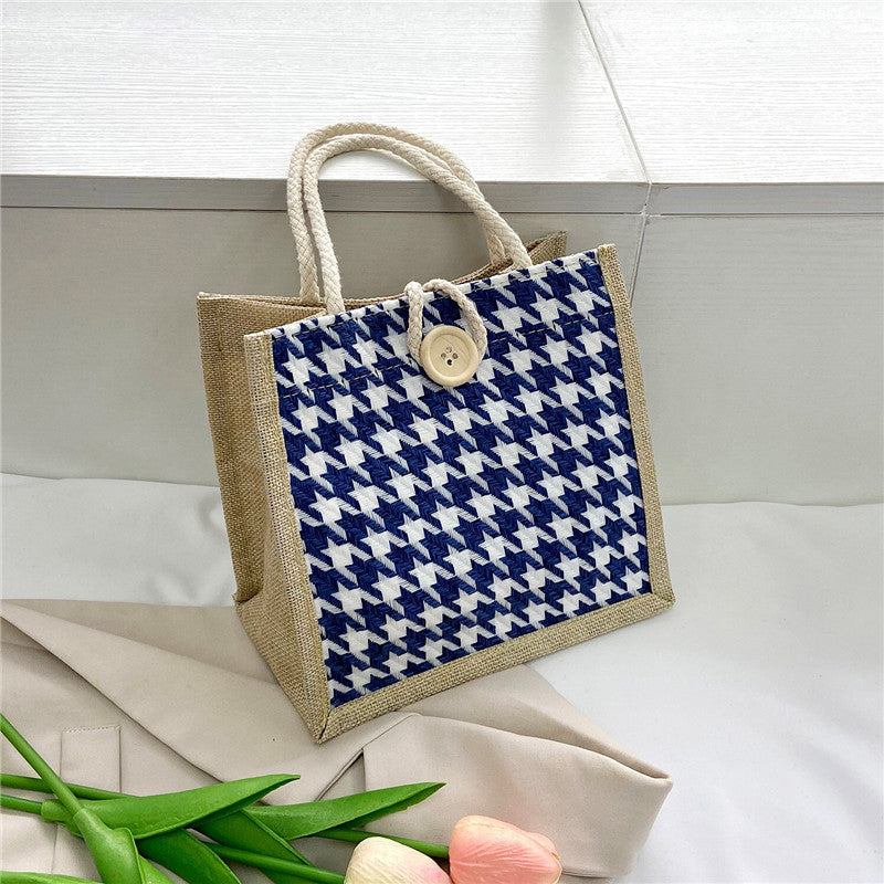 Stylische Hahnentritt-Muster Tragetasche