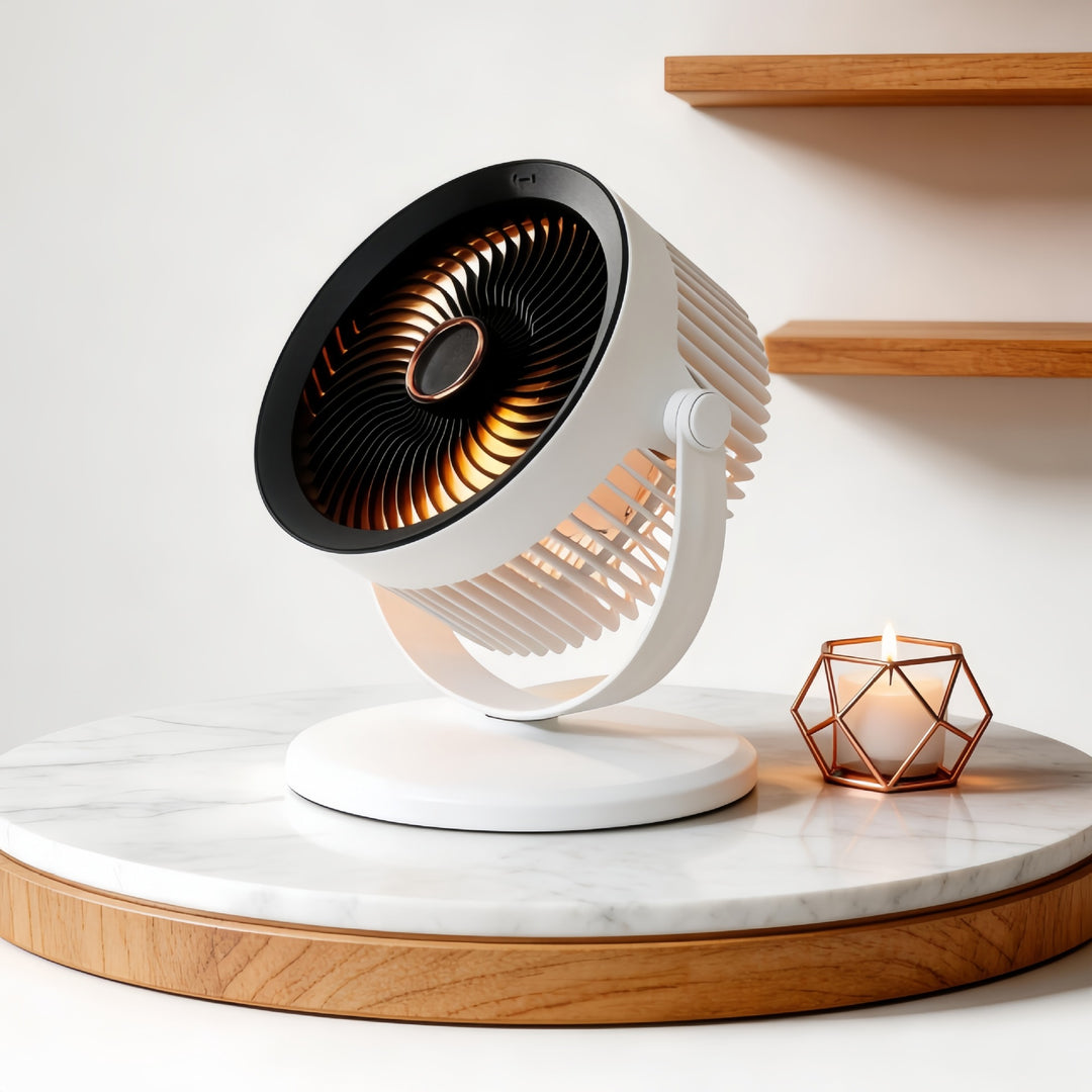 Damen Tragbarer Ventilator mit integrierter LED-Beleuchtung und flexiblem Neigungsmechanismus Karnz