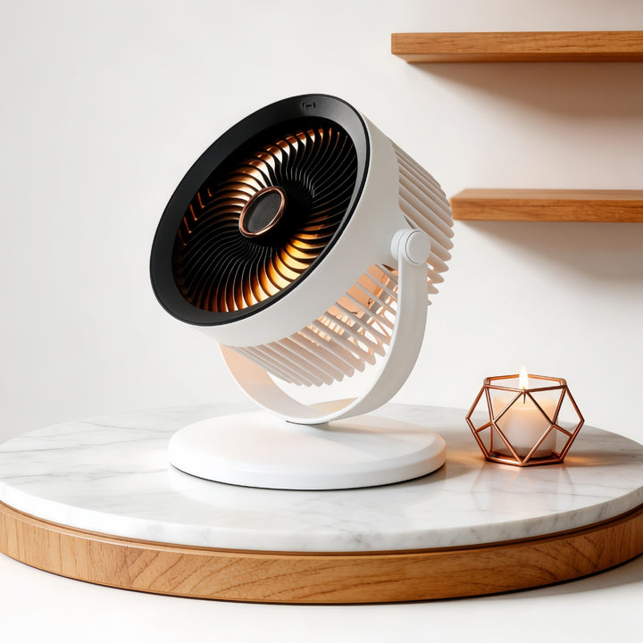 Damen Tragbarer Ventilator mit integrierter LED-Beleuchtung und flexiblem Neigungsmechanismus Karnz