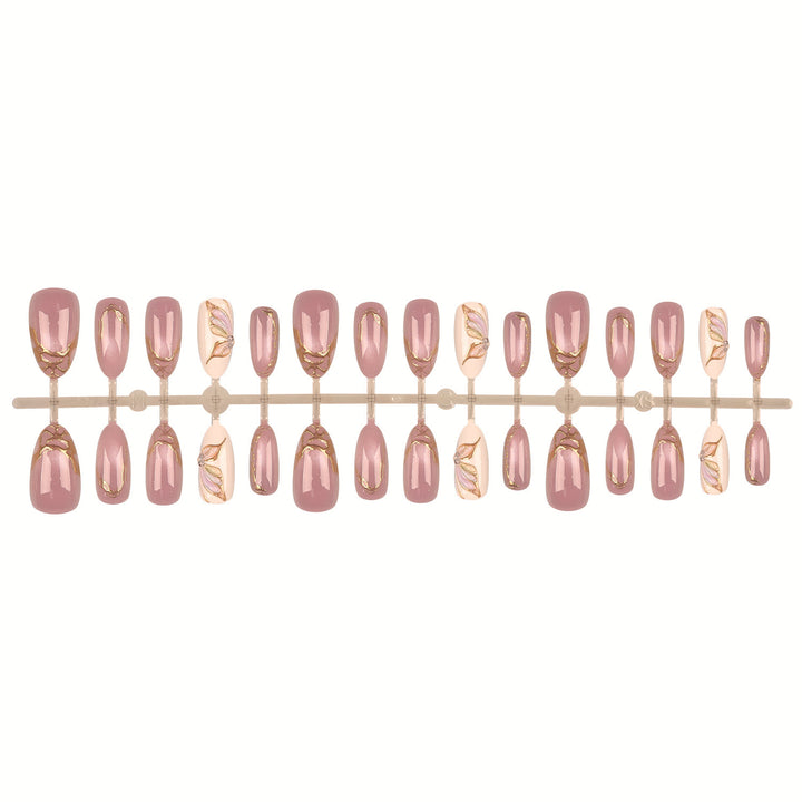 Blumeninspiriertes Press-On Nagelspitzen Set