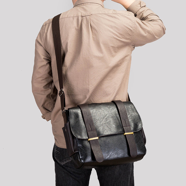 Vintage-Leder-Umhängetasche