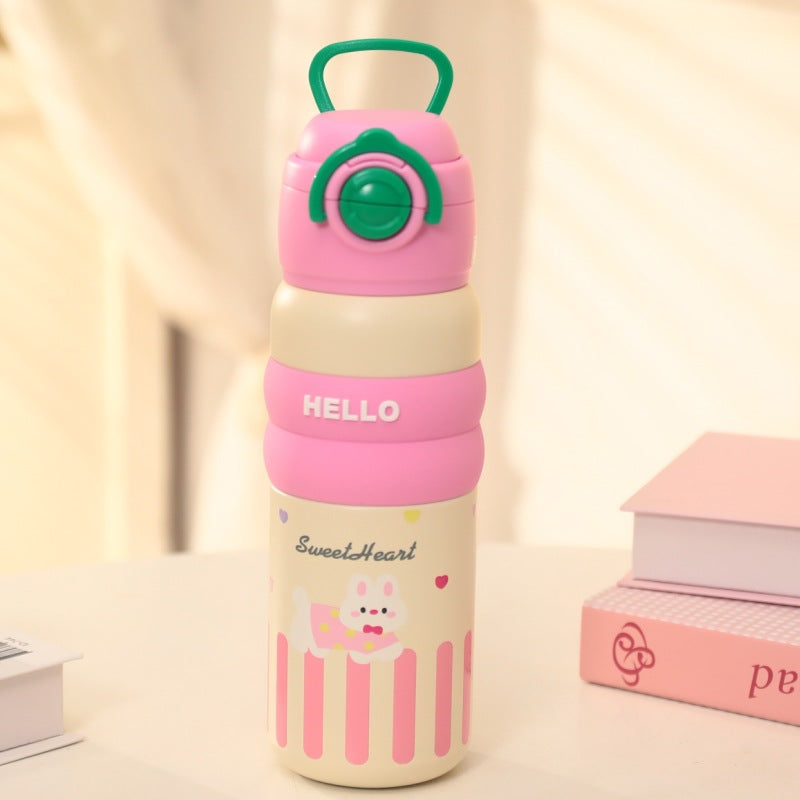 Damen langlebige Trinkflasche mit praktischem Deckel Karnz