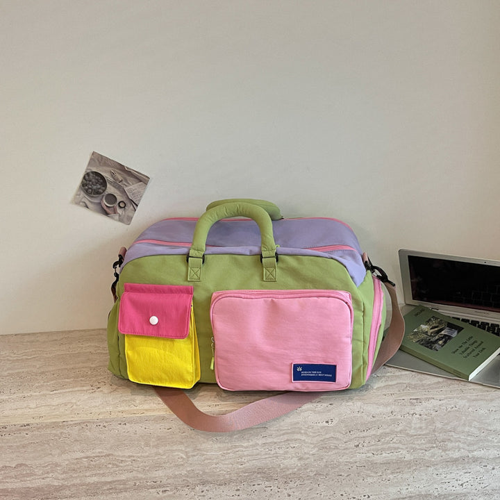 Lebendige Farbblock-Reise-Duffel