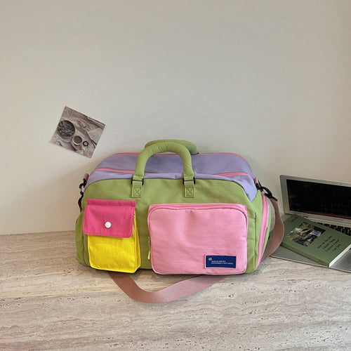 Lebendige Farbblock-Reise-Duffel
