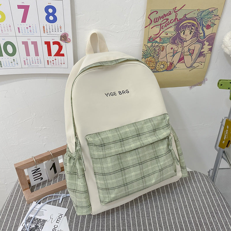 Lässiger Plaid-Muster-Rucksack Karnz