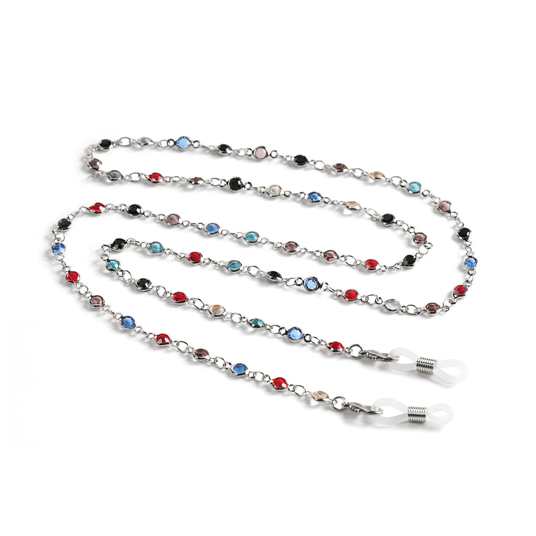 Stylische Edelstein Brillen Kette Karnz