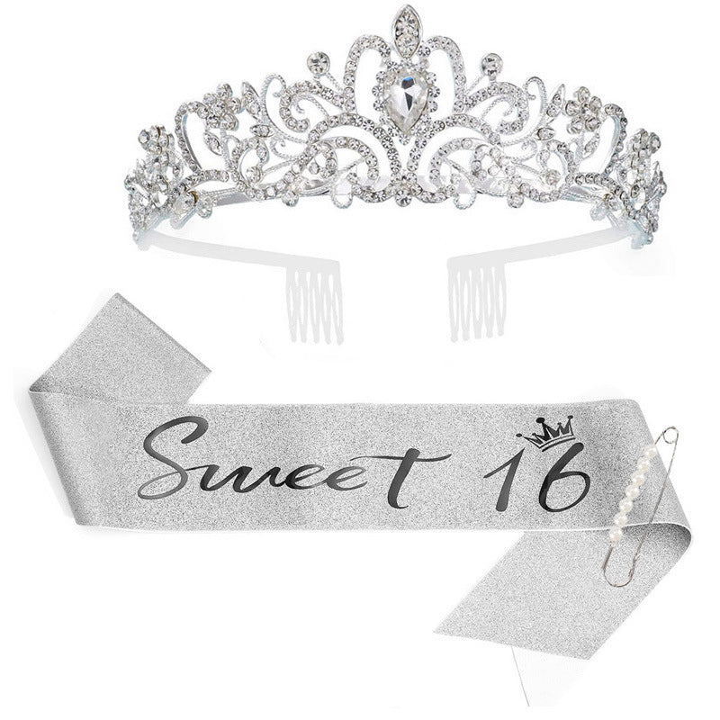 Damen Glamouröse Tiara mit strassverziertem Design Karnz