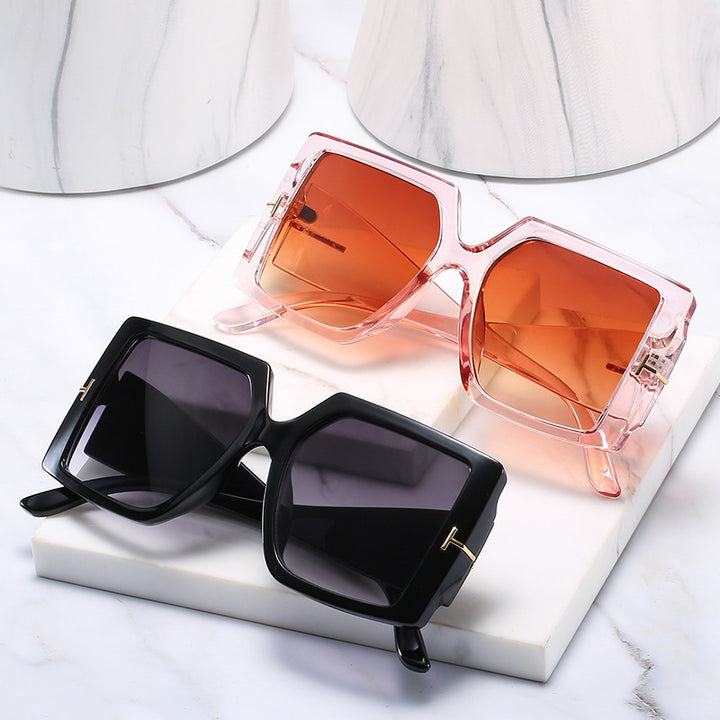 Oversized Geometrische Schild Sonnenbrille Karnz