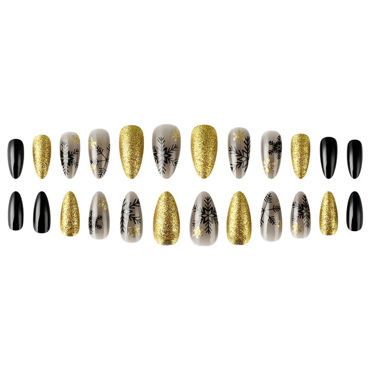 Elegantes winterliches Press-On Nagelset Karnz