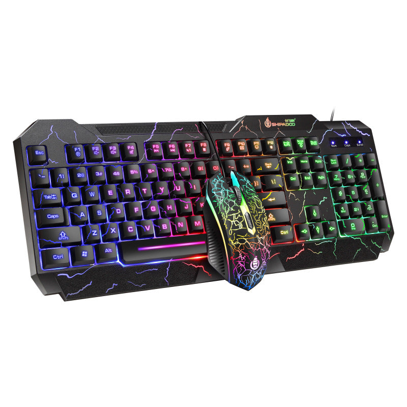 4-in-1 Gaming-Zubehörset mit beleuchteter Tastatur, Präzisionsmaus, Gaming-Headset und Mauspad Karnz