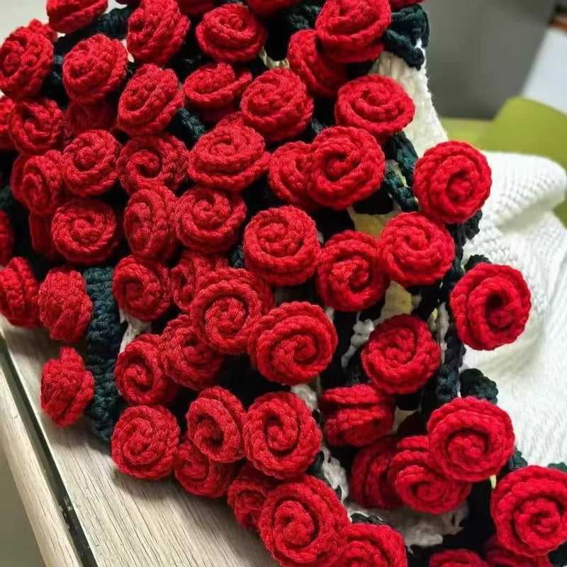 Häkelte Rosen Blumen Wurfdecke
