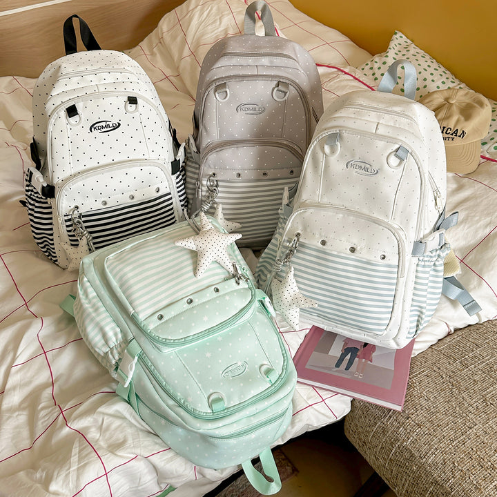 Vielseitiger Rucksack mit Punkte- und Streifendesign Karnz