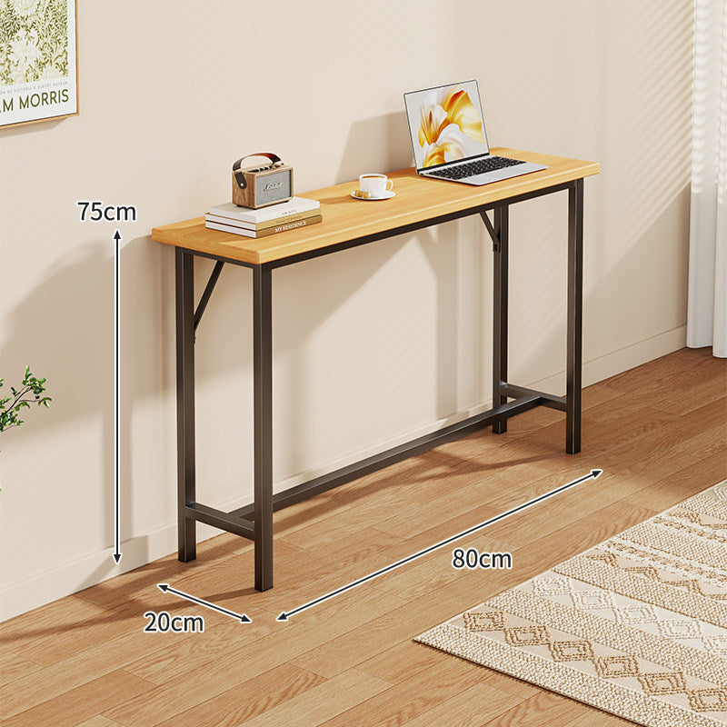Slim Industrial Konsolentisch mit Holzplatte und Stahlrahmen