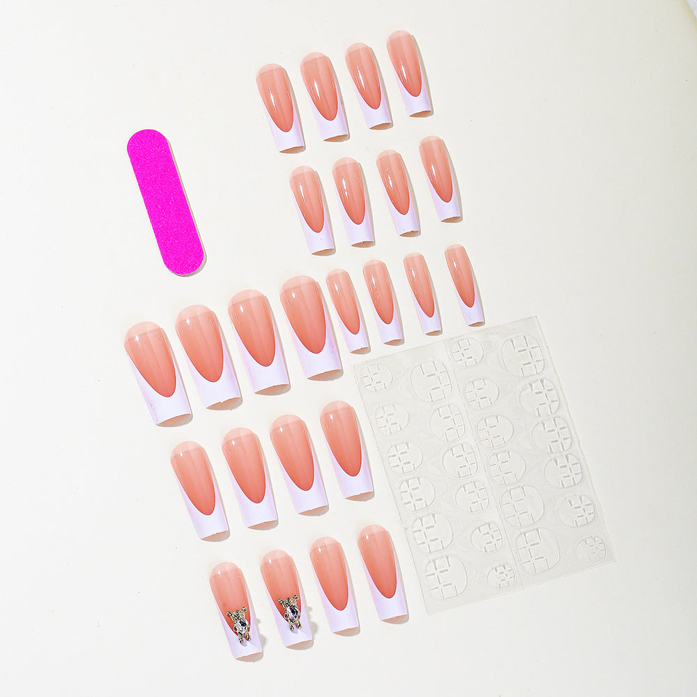 Elegante 3D Französische Spitze Acryl-Nagelkunst Verlängerungen Karnz