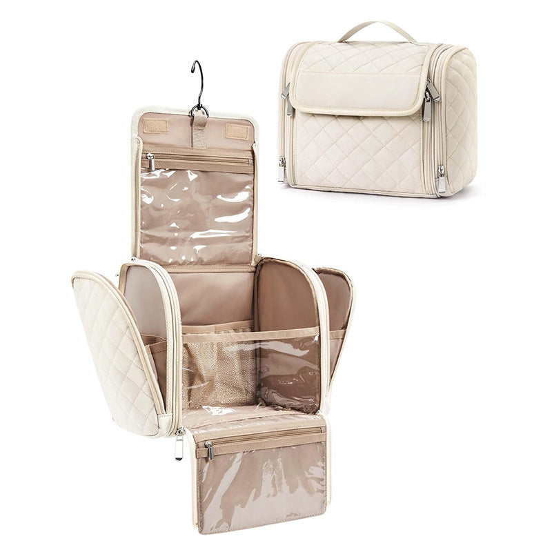 Kosmetik-Organizer Tasche mit Abnehmbarem Haken und Transparenten Fächern Karnz