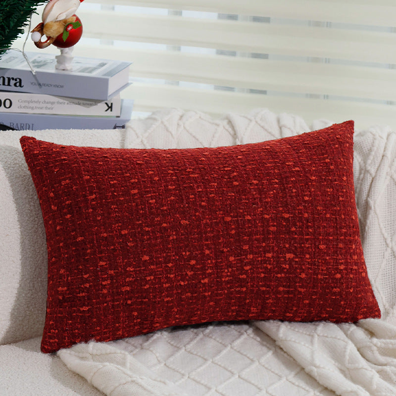 Quadratischer Kissenbezug Karnz aus strukturiertem Tweed‑Bouclé mit gewebtem Karomuster