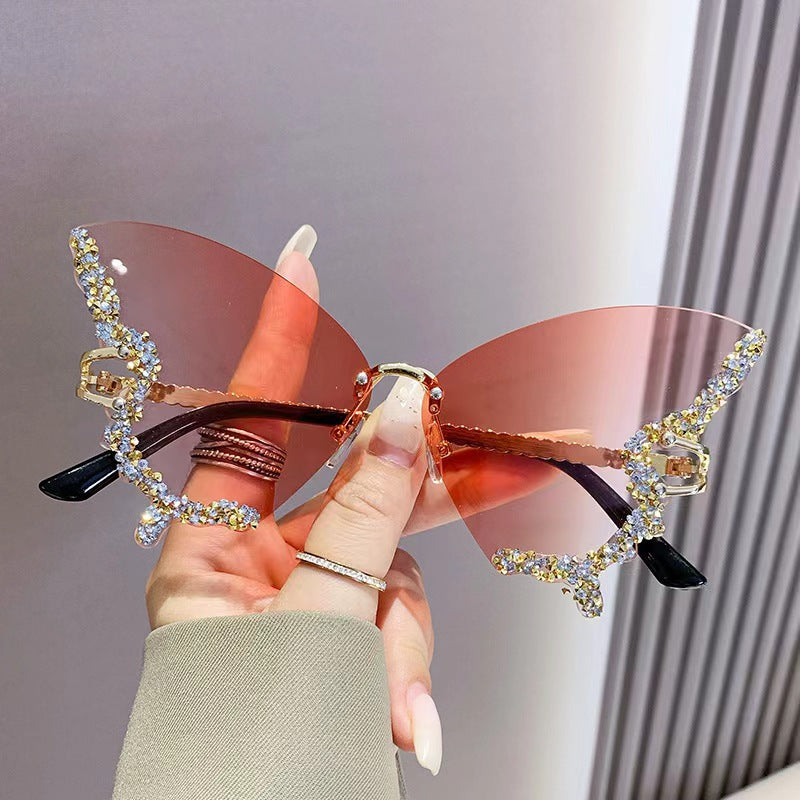 Damen extravagante Flügel-Sonnenbrille Karnz