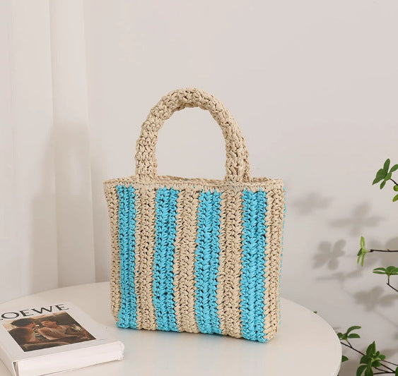 Damen Handgefertigte Strandtasche mit gestreiftem Design Karnz