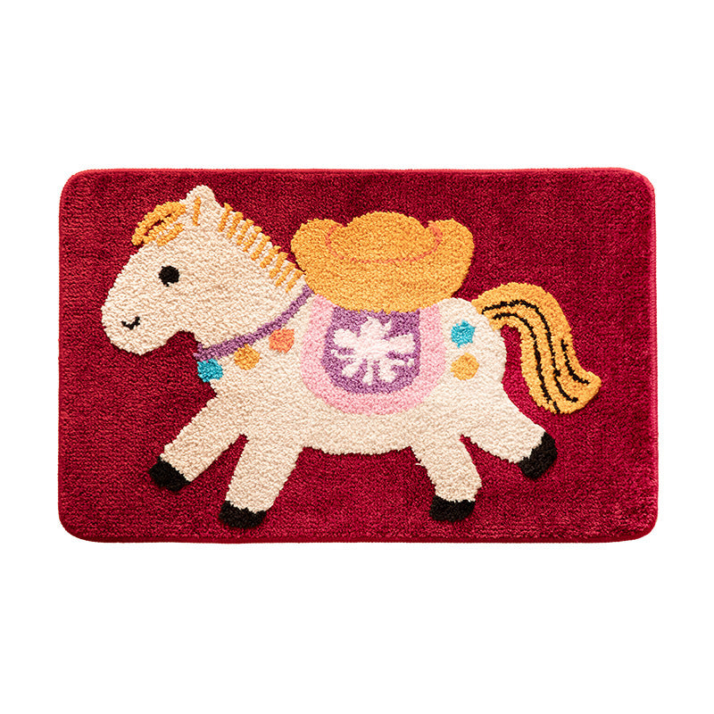 Kinder-Badematte mit gesteppter Pony-Applikation und rutschfester Unterseite Karnz
