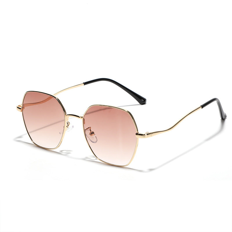 Damen geometrische Sonnenbrille mit hochwertigem Metallrahmen Karnz
